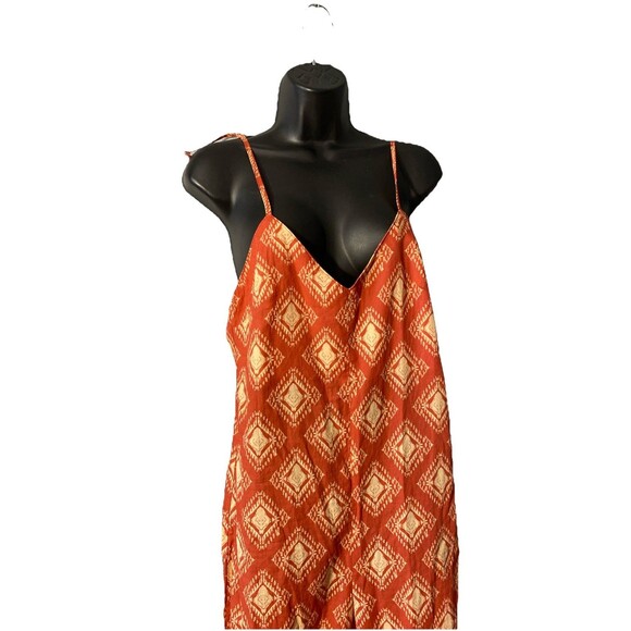 Zara Jumpsuit Women's Size Small Orange Spaghetti Straps Spring Summer - Picture 4 of 7
